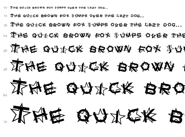 Star Dust font waterfall